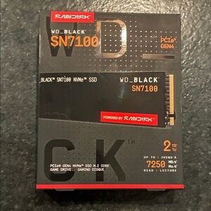 Sandusky WD Black SN7100 2TB NVMe SSD Game Drive NEW NIB